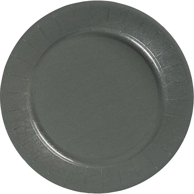 Assiette d23cm x10 carton gris