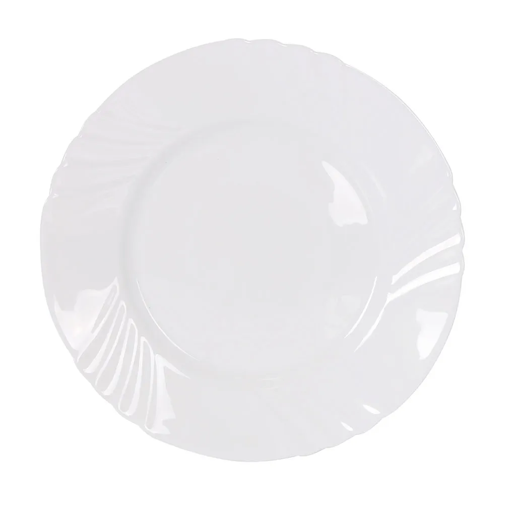 Assiette plate EVERETTE verre opale D 26cm 
