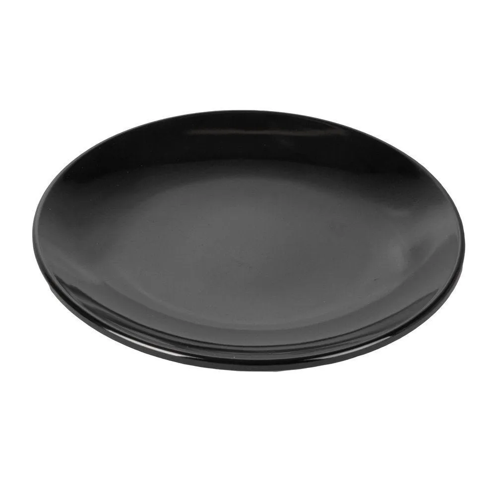 Assiette ronde réutilisable noire