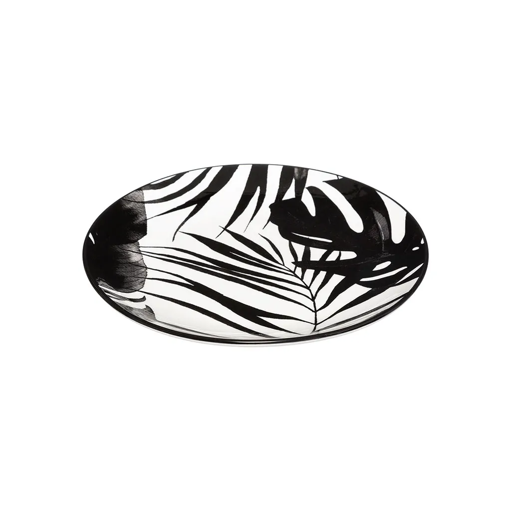 Assiette à dessert PALME porcelaine noire D 19cm 