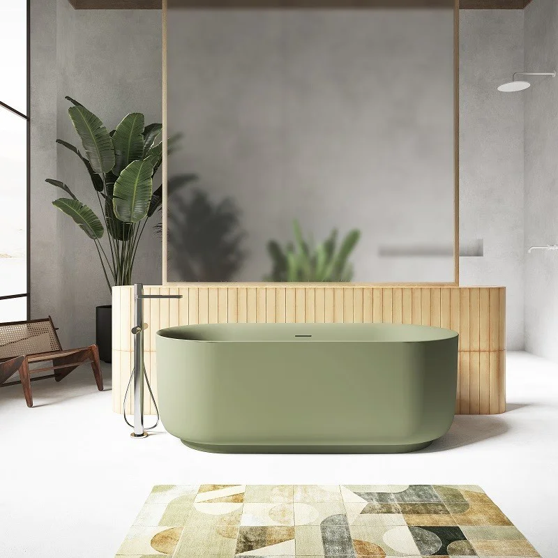 Baignoire ilot Sauge mat 170 cm en acrylique