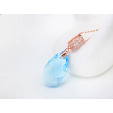 Bijoux swarovski collier doré femme avec pendentif pierre