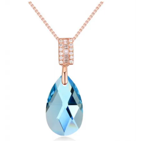 Bijoux swarovski collier doré femme avec pendentif pierre