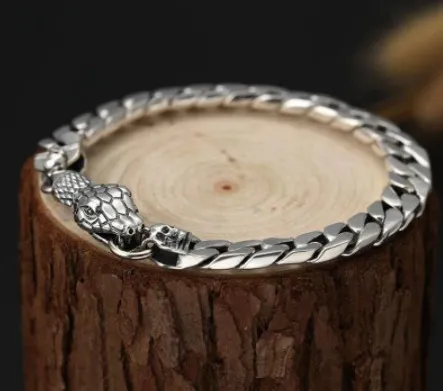 Bracelet  homme en acier inoxydable serpent