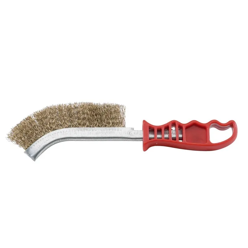 Brosse à main 1 rang fils ondulés laitonnés manche plastique - SIDAMO 10311004