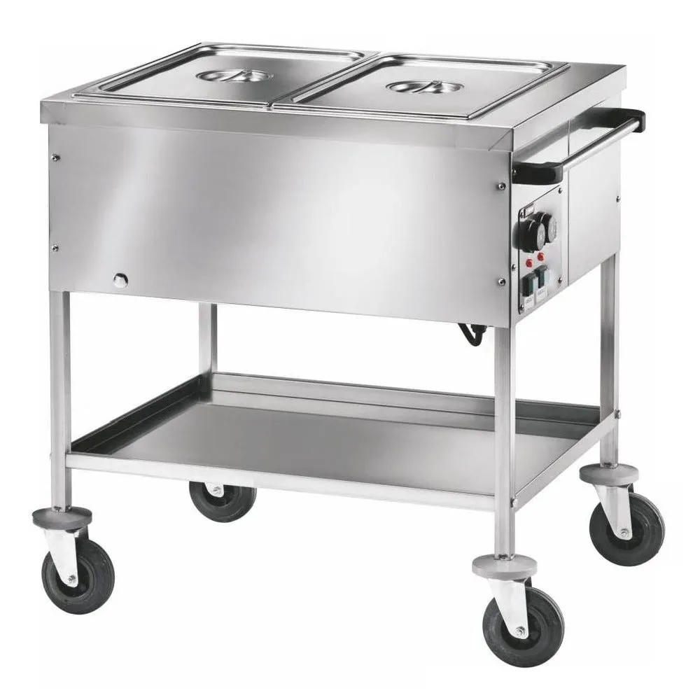 Chariot bain-marie 2 cuves GN1/1-150