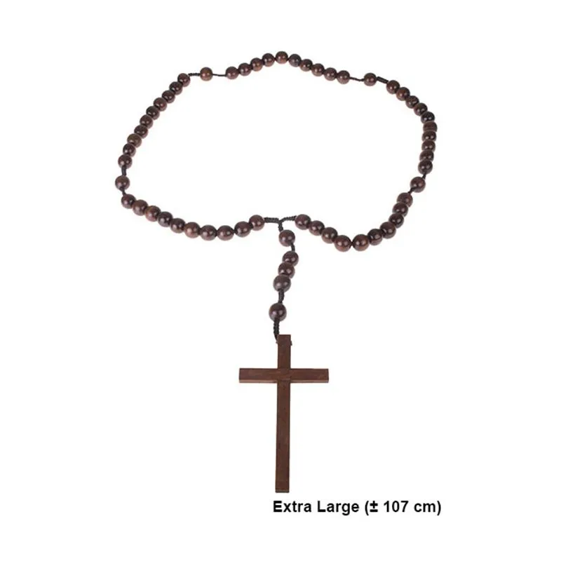 Collier avec Pendentif Croix en Style Bois Déguisement Décoration 