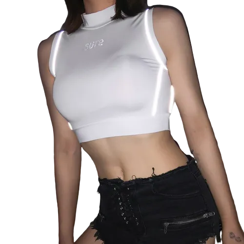 Crop Top Sans Manche Blanc