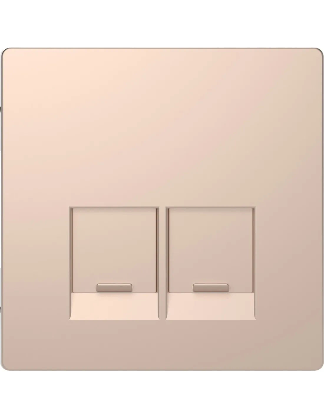 D-Life enjoliveur pour prise double RJ45 Actassi S-One métal champagne SCHNEIDER MTN4572-6051