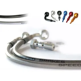 Durite de frein avant d'aviation SPEEDBRAKES Kawasaki GPZ 900 R inox/raccord or