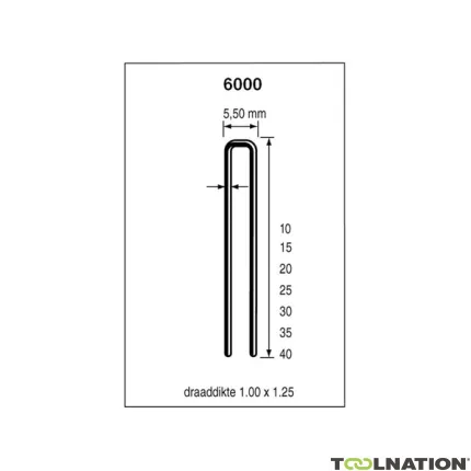 Dutack 5028039 Agrafes Série 6000 30mm acier inoxydable 4000 pcs