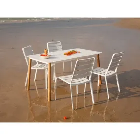Ensemble repas d'extérieur spring pour 4 personnes couleur blanc