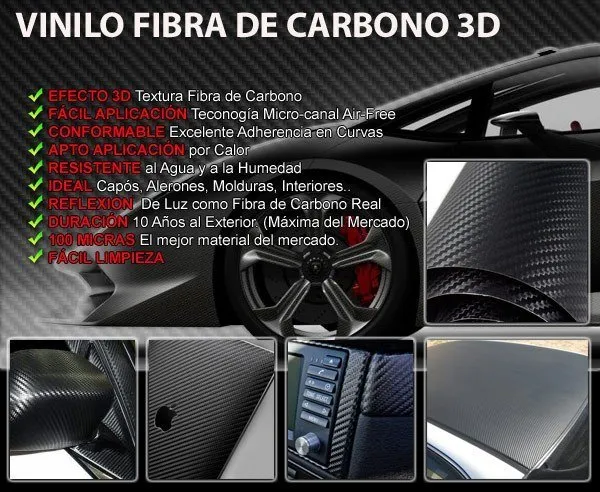 Film de fibre de carbone vinyle 80cm - AUTOCOLLANTS