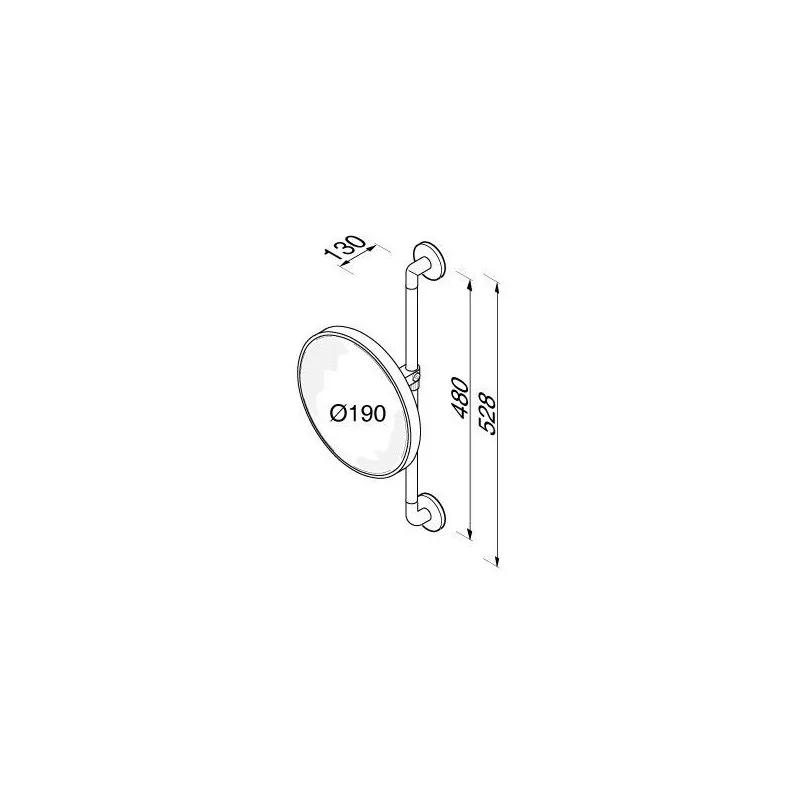 GEESA Miroir à barbe sur barre verticale, 3x grossisant, ø 190 mm: 911096