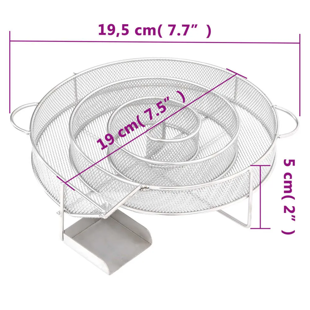 Générateur de fumée froide rond 19,5 cm acier inoxydable