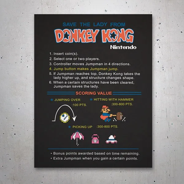 Instructions pour Donkey Kong - AUTOCOLLANTS