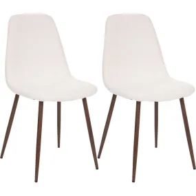Lot de 2 chaises lignes contemporaines "Marylin" pieds métal effet bois Atmosphera