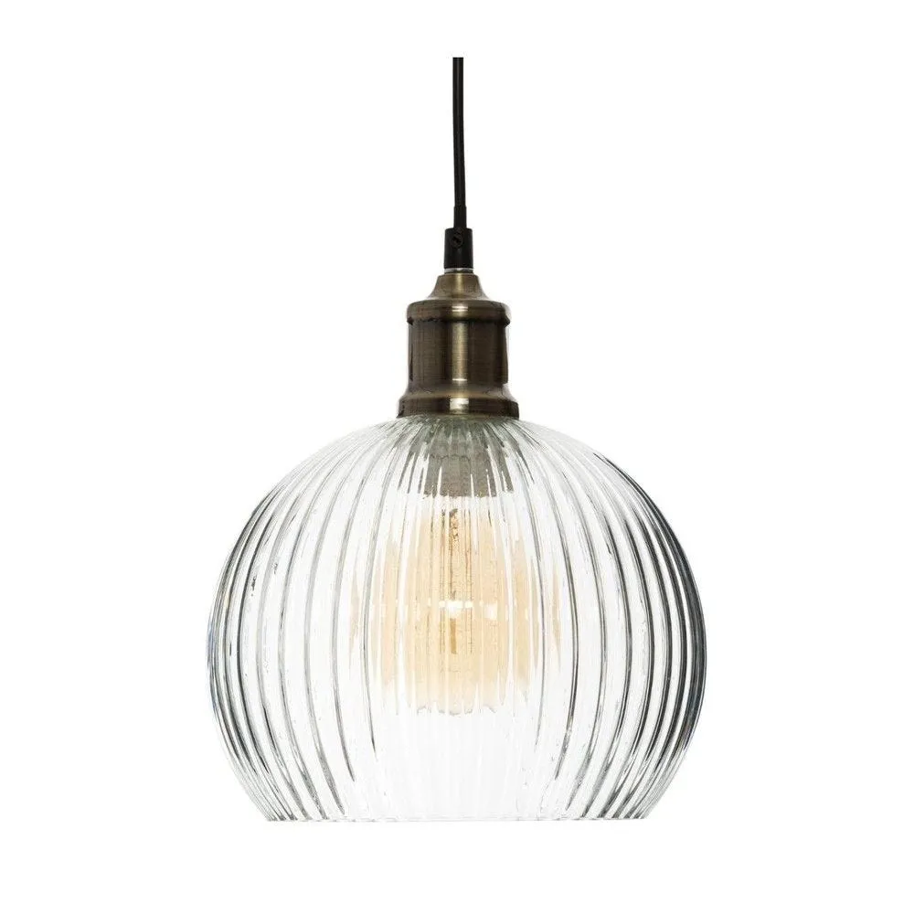 Luminaire suspension en verre texturé ø20cm