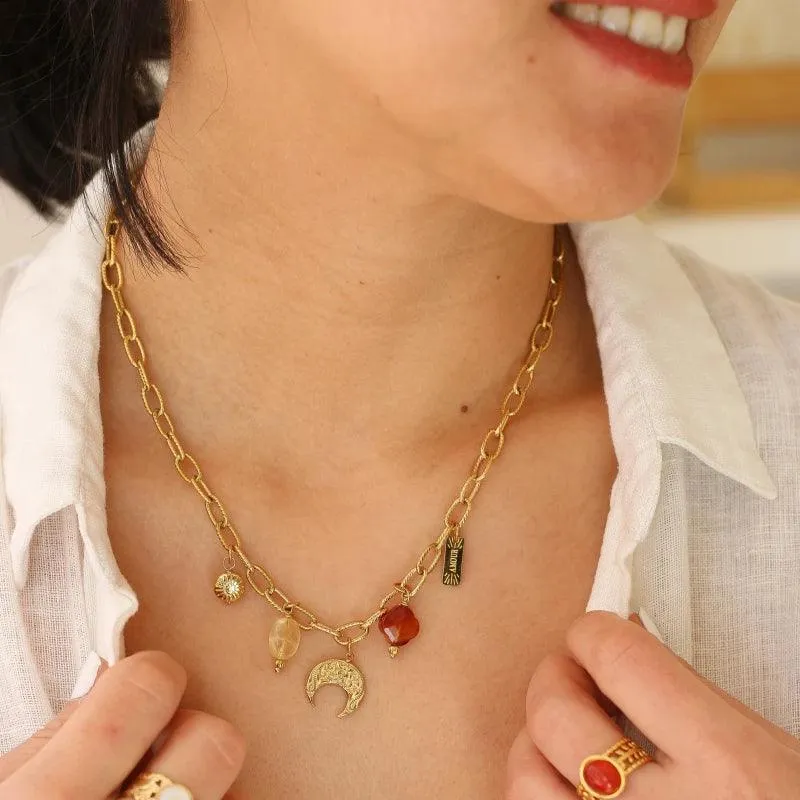 Pendentif charm’s pour collier à personnaliser - Pierre solaire