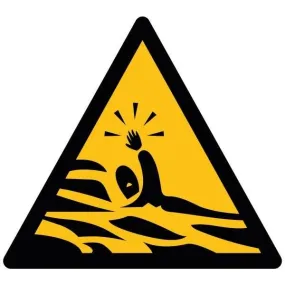 Pictogramme de danger 'risque de noyade' pvc - 200 mm