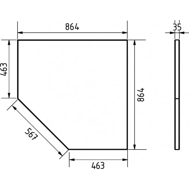 Plateau inoxydable pour meuble d'angle - CLASSIK