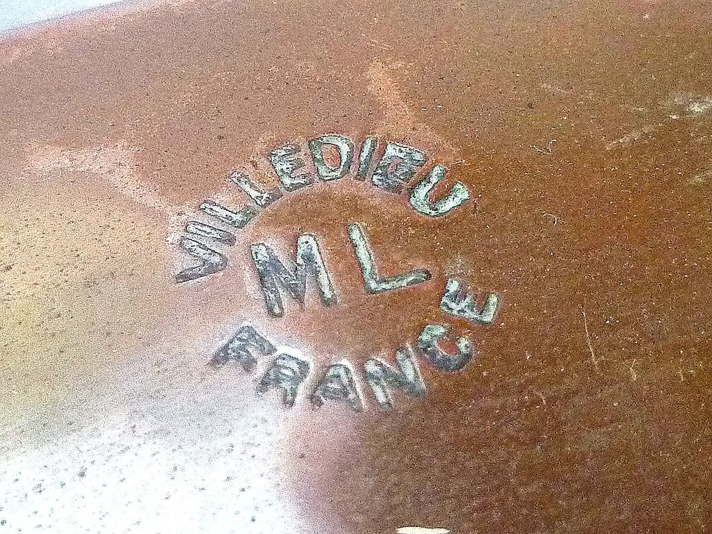poele en cuivre martelé ,  étamé Villedieu ML France