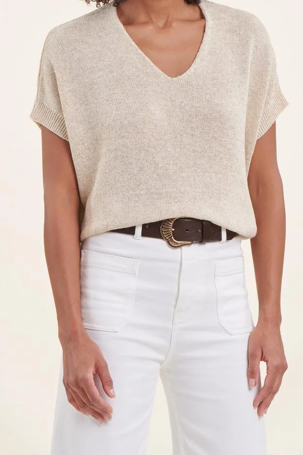 Pull manches courtes maille irisée -  S/36