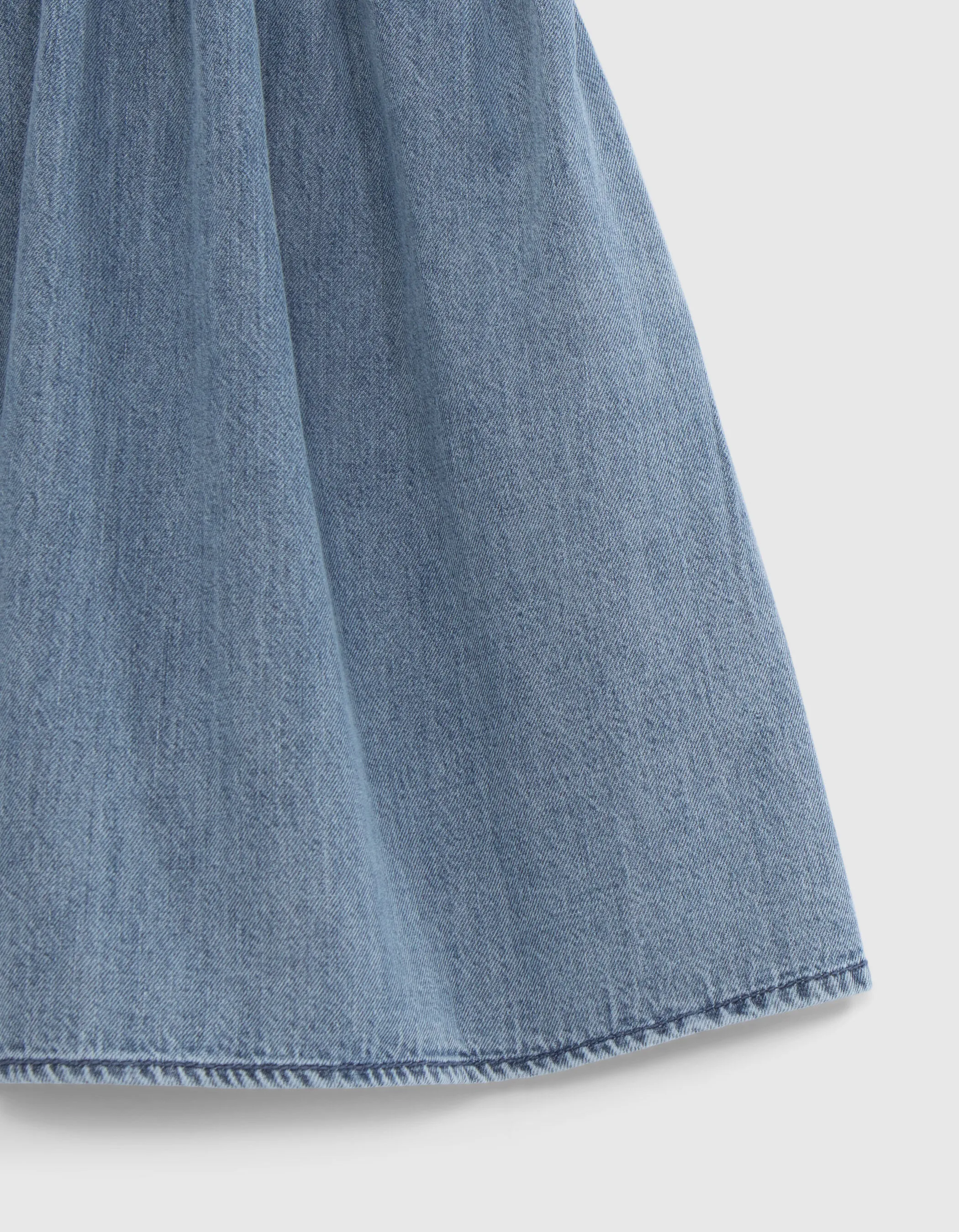 Robe en jean bleue détails volants fille