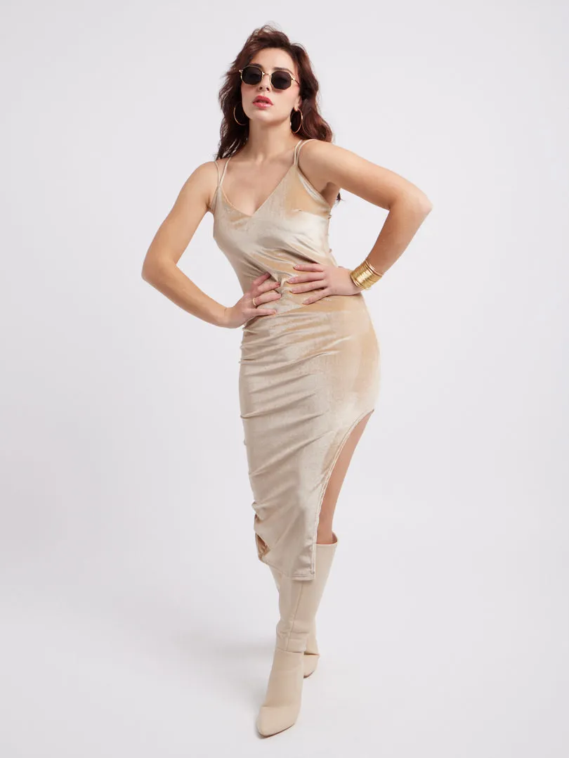 Robe moulante en velours