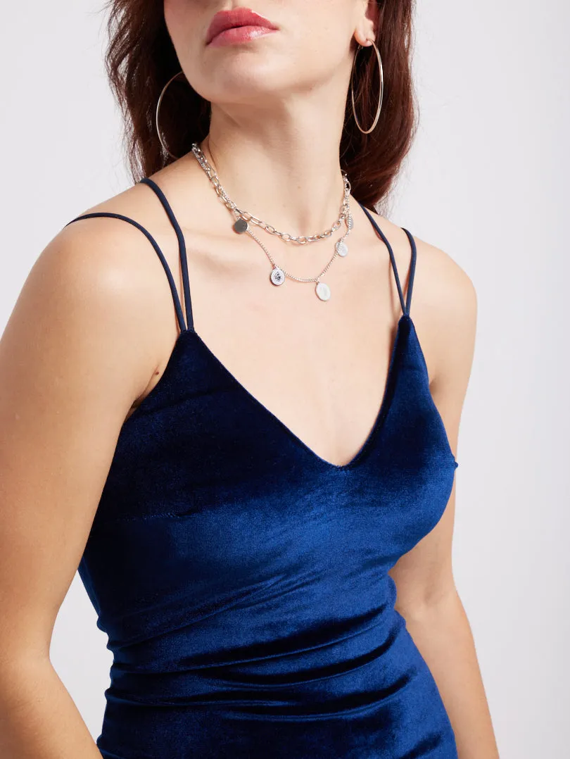 Robe moulante en velours