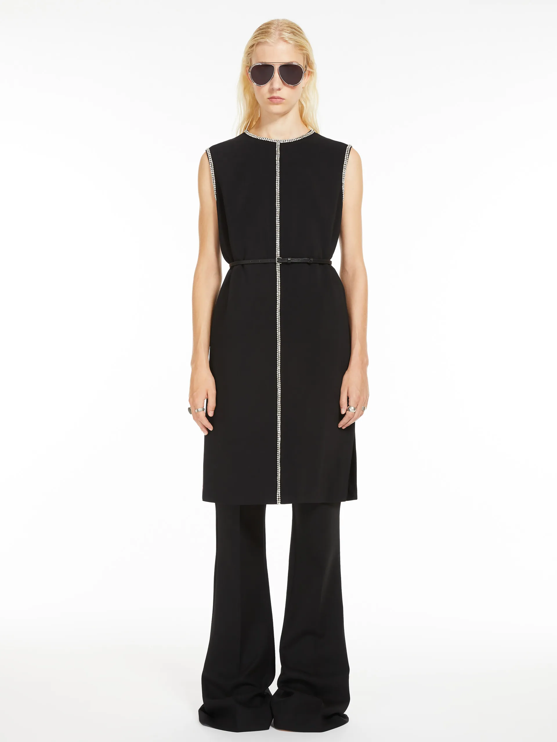 Robe sans manches en viscose stretch