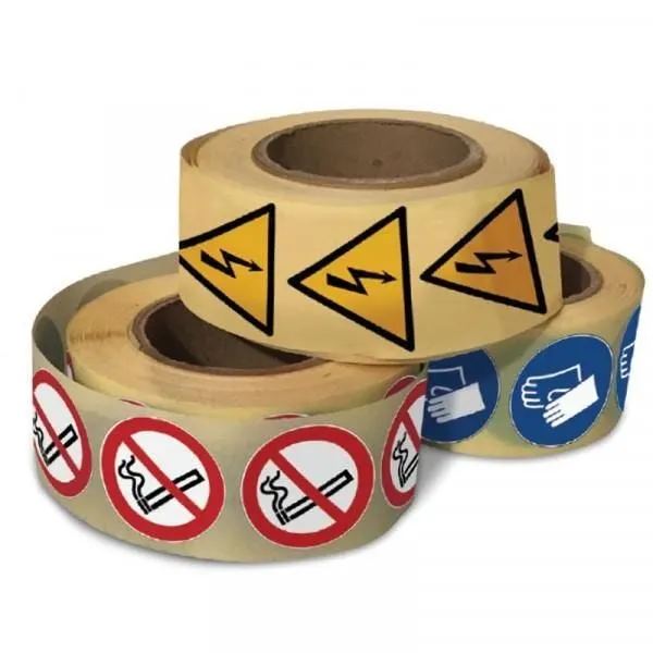 Rouleau mini-picto danger 'electricité' w012 autocollants 50mm