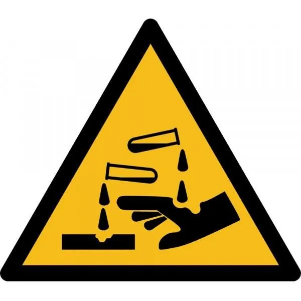 Rouleau mini-picto danger 'substance corrosive' w023 autocollants 100mm