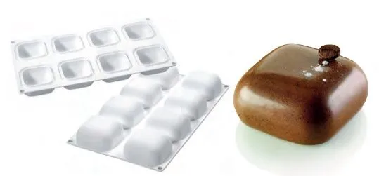 Silikomart 8 CARRÉS BOMBÉS "GEM 100" - 61 x 61 x h 30 mm - 100 ml