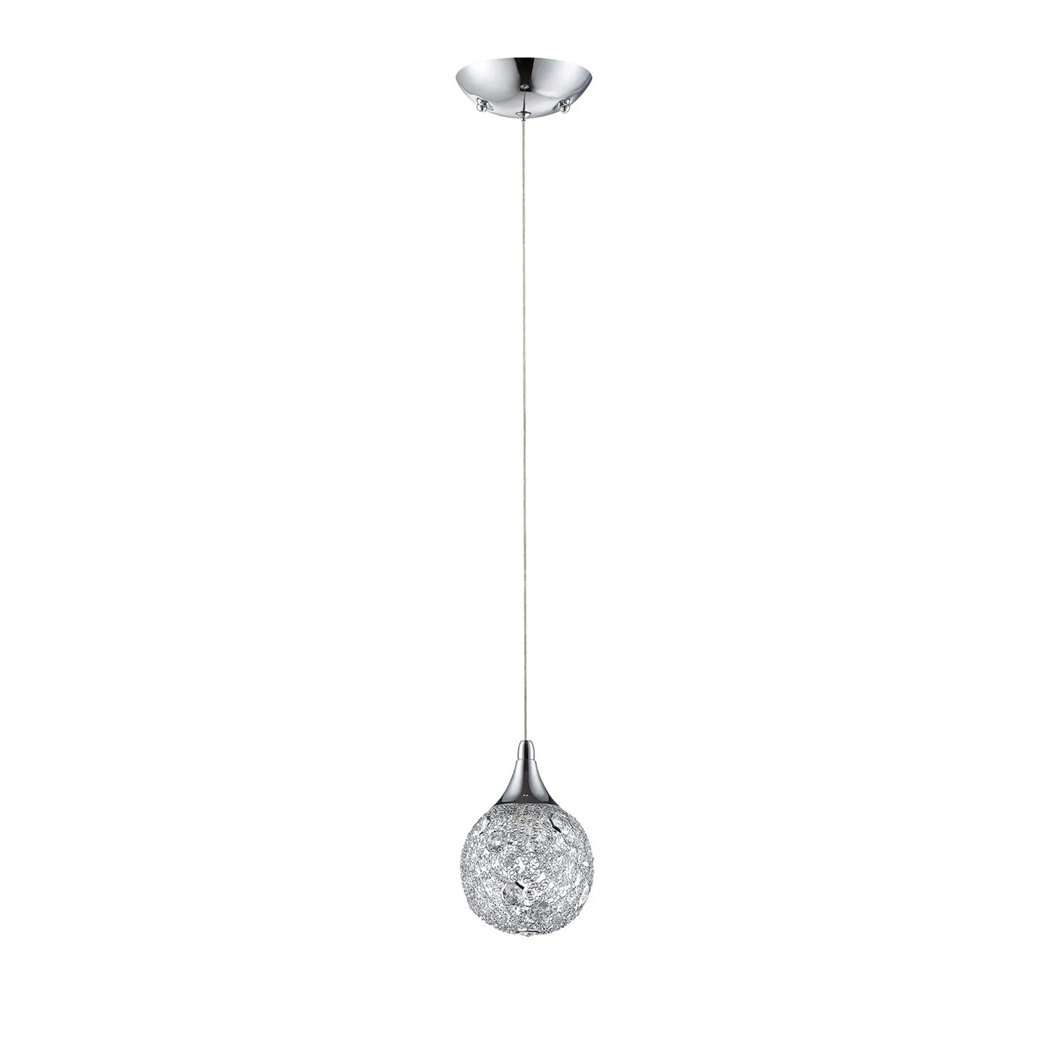 SOLARO Suspension simple Chrome, Cristal DEL INTÉGRÉ - PF40-1LPE-CH | KENDAL