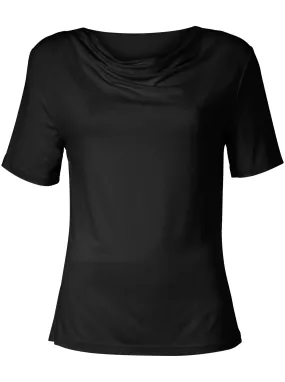 T-shirt à col bénitier avec manches courtes