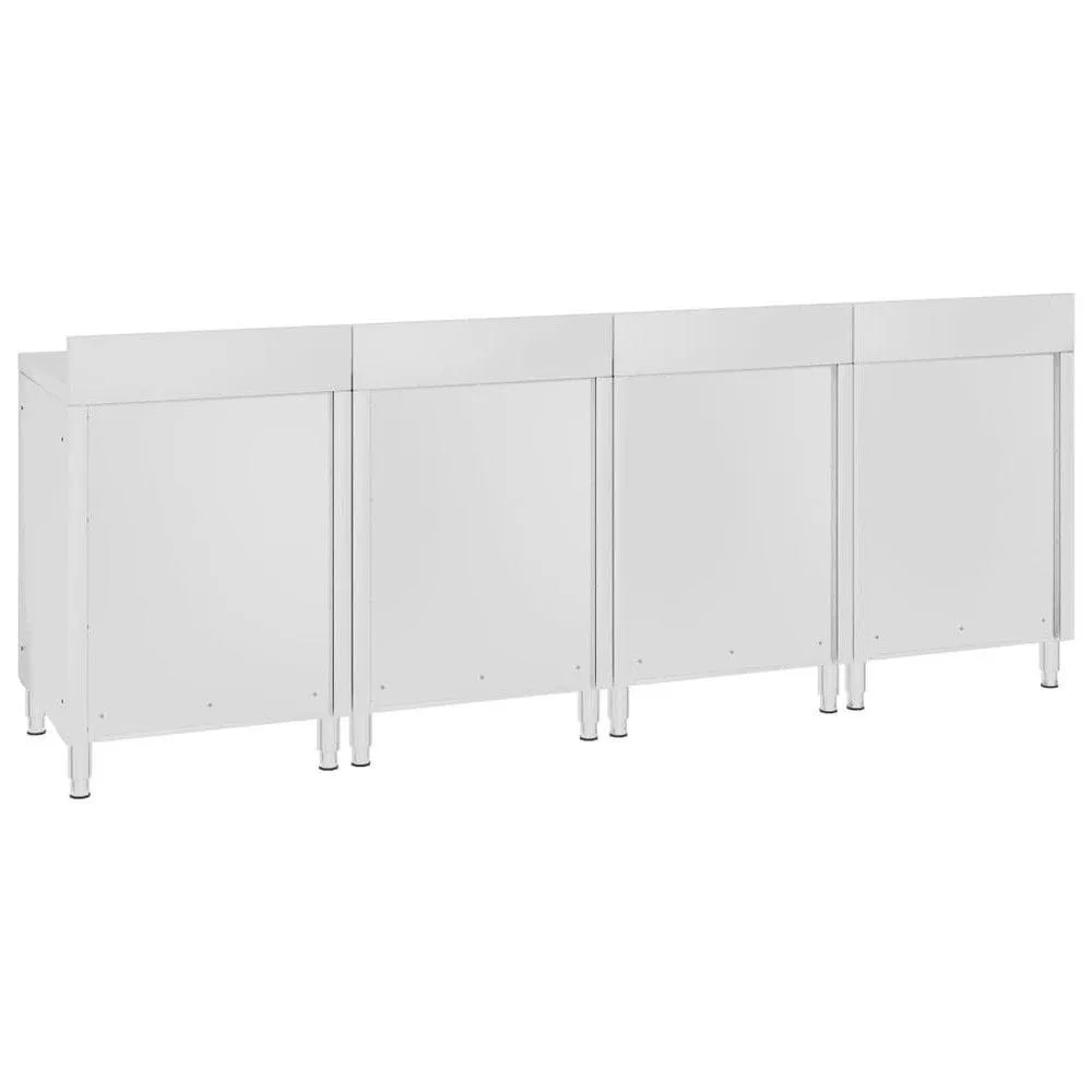 Table de travail commerciale avec armoire 240x60x96cm acier inoxydable
