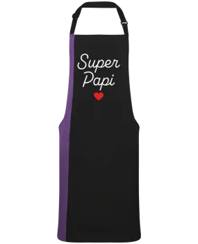 Tablier bicolore Super Papi par  Mademoiselle Polly