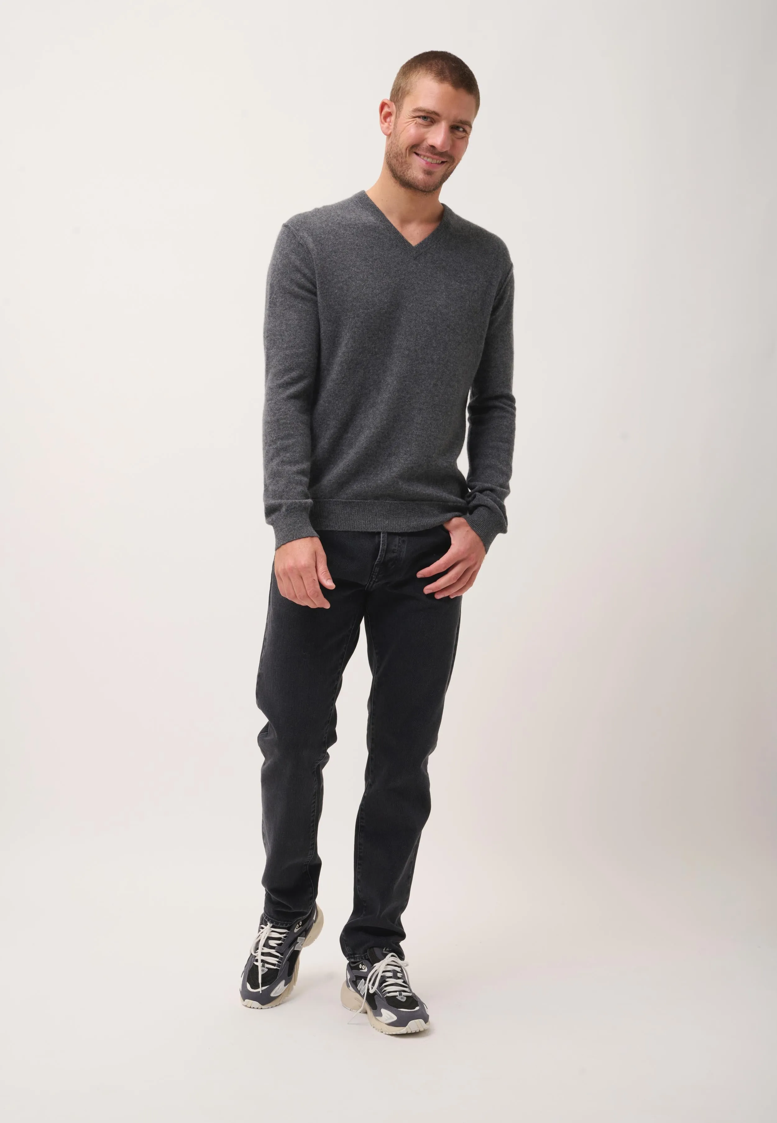 TOM pull col v anthracite chiné